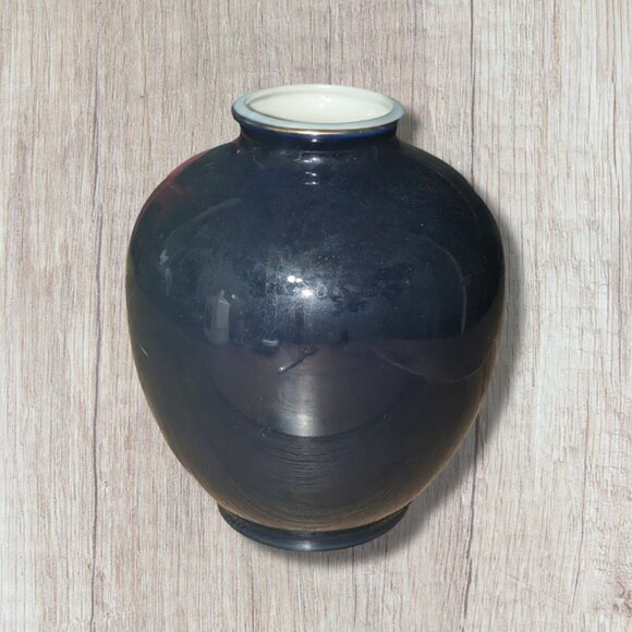 Kutani-Wake Vintage Fine Porcelain Vases from Japan Beautiful Cobalt Blue - Picture 6 of 7